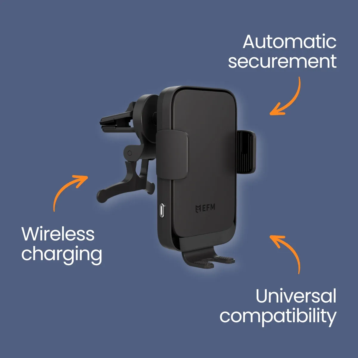 Automatic Dual-Coil  Wireless Charging Car Mount - With Power Supply