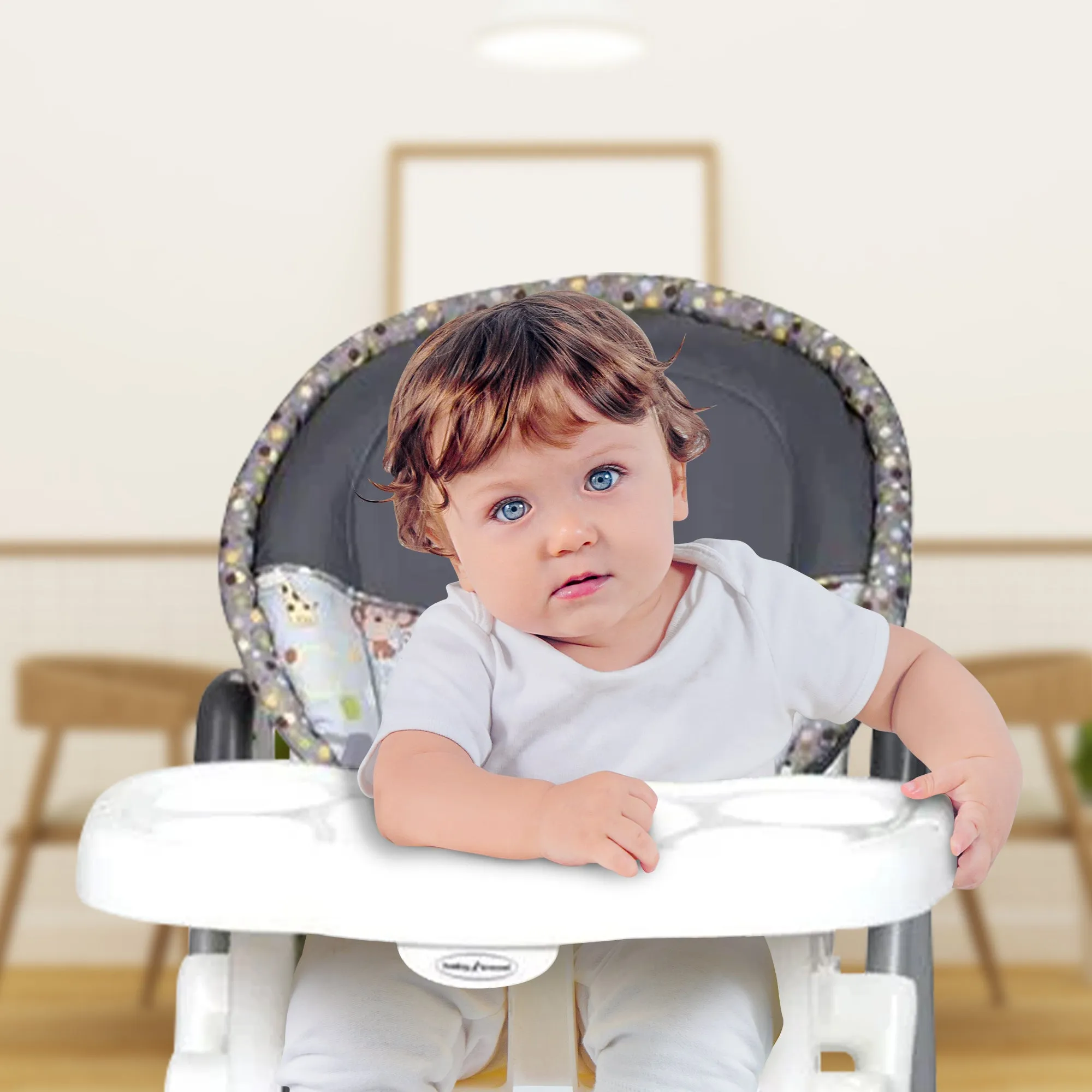 Baby Trend Sit-Right Compact Freestanding Foldable High Chair, Bobble Heads