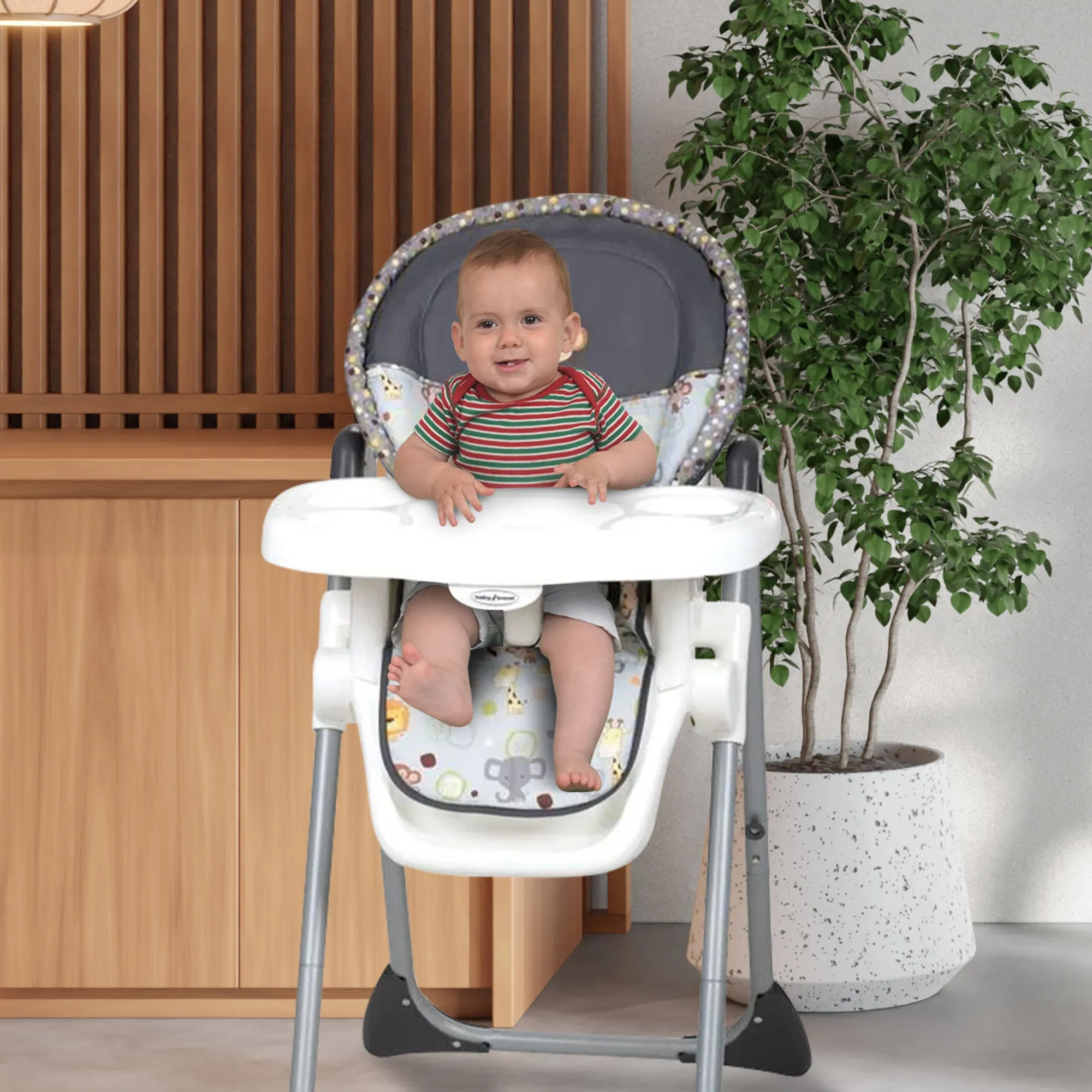 Baby Trend Sit-Right Compact Freestanding Foldable High Chair, Bobble Heads