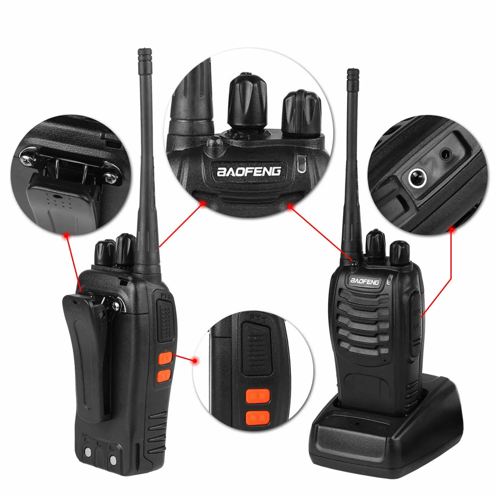 Baofeng BF-888S [4 Pack] | UHF |  5W | 16CH | CTCSS/DCS | Emergency Alarm | Flashlight