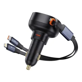 Baseus Car Charger Enjoyment USB-C with USB-C cable and Lightning 60W (black) C00057802111-00