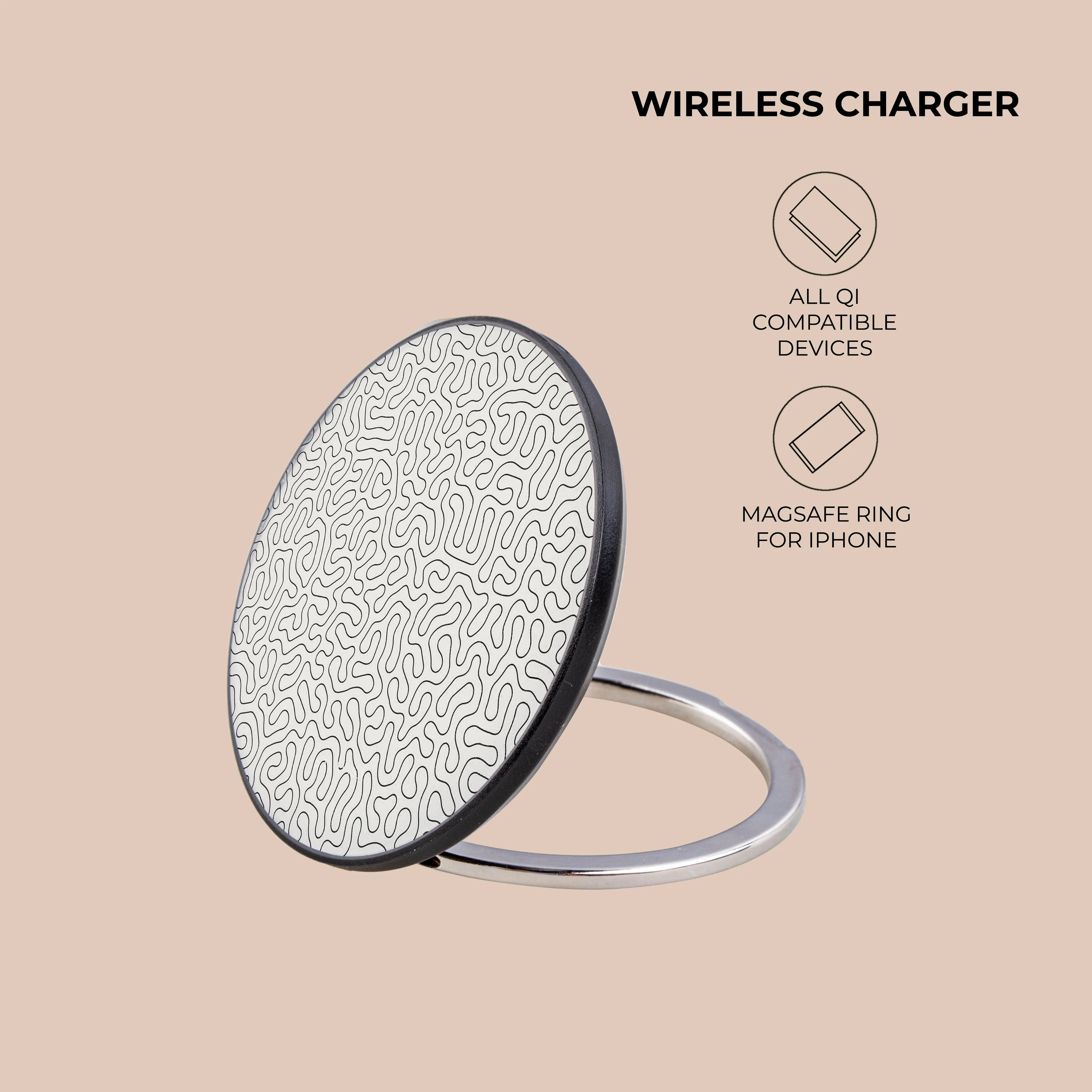 Beige Paths Wireless Charger