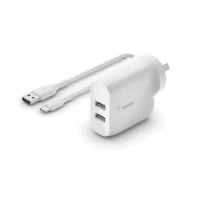 Belkin BOOSTCHARGE DUAL USB-A WALL CHARGER 24W   USB-A TO USB-C CABLE