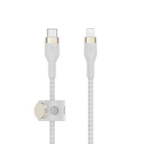 Belkin BoostCharge Pro Flex USB-C Lightning Connector 10' Cable   Strap - Chardonnay