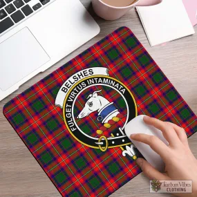 Belshes Tartan Mouse Pad with Family Crest