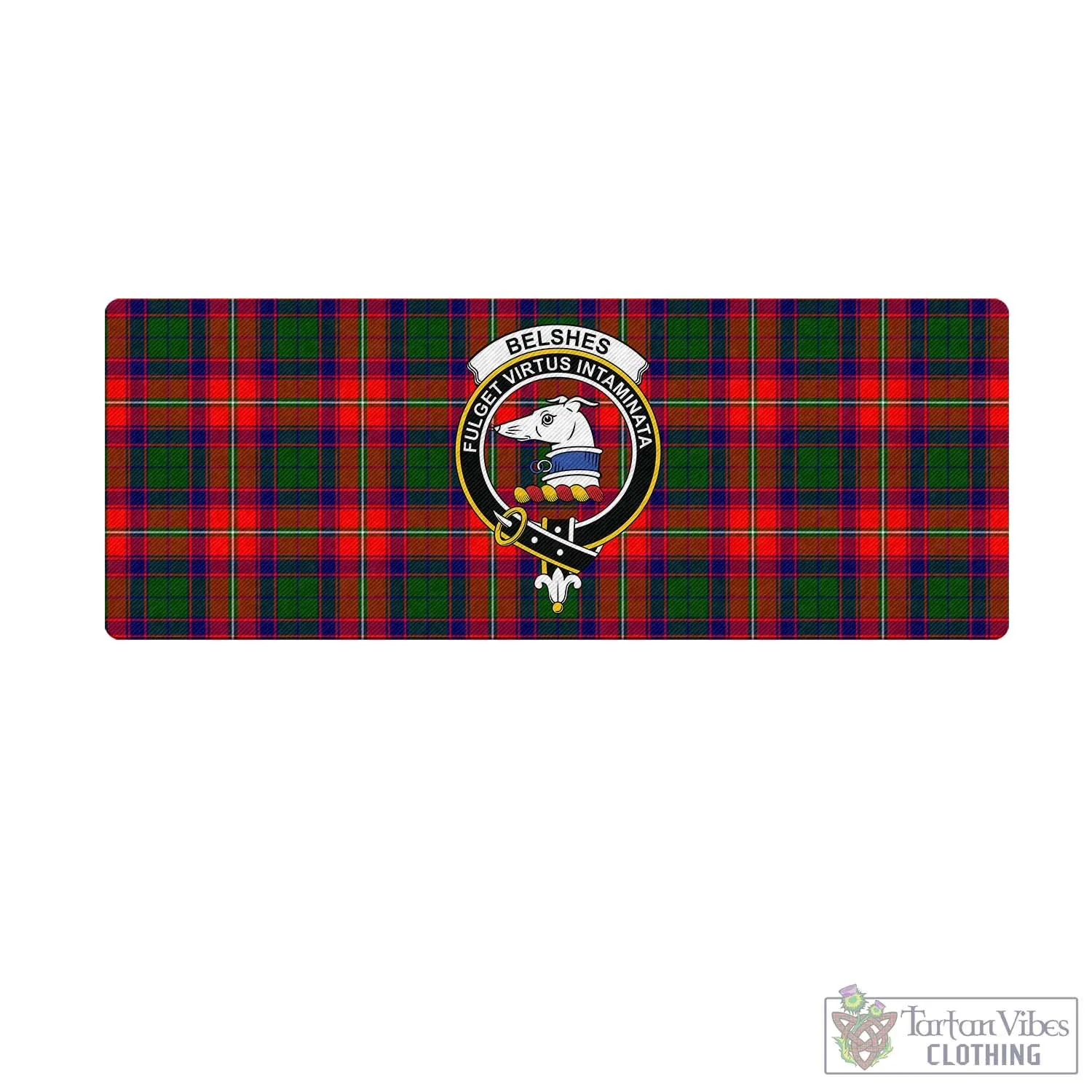 Belshes Tartan Mouse Pad with Family Crest