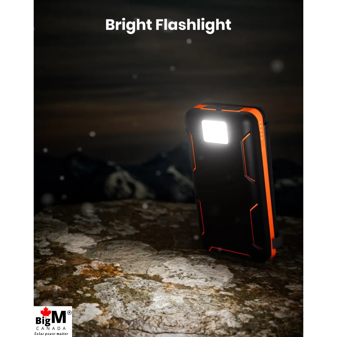 BigM solar charging power bank with 20000mAH storage 4 foldable panels