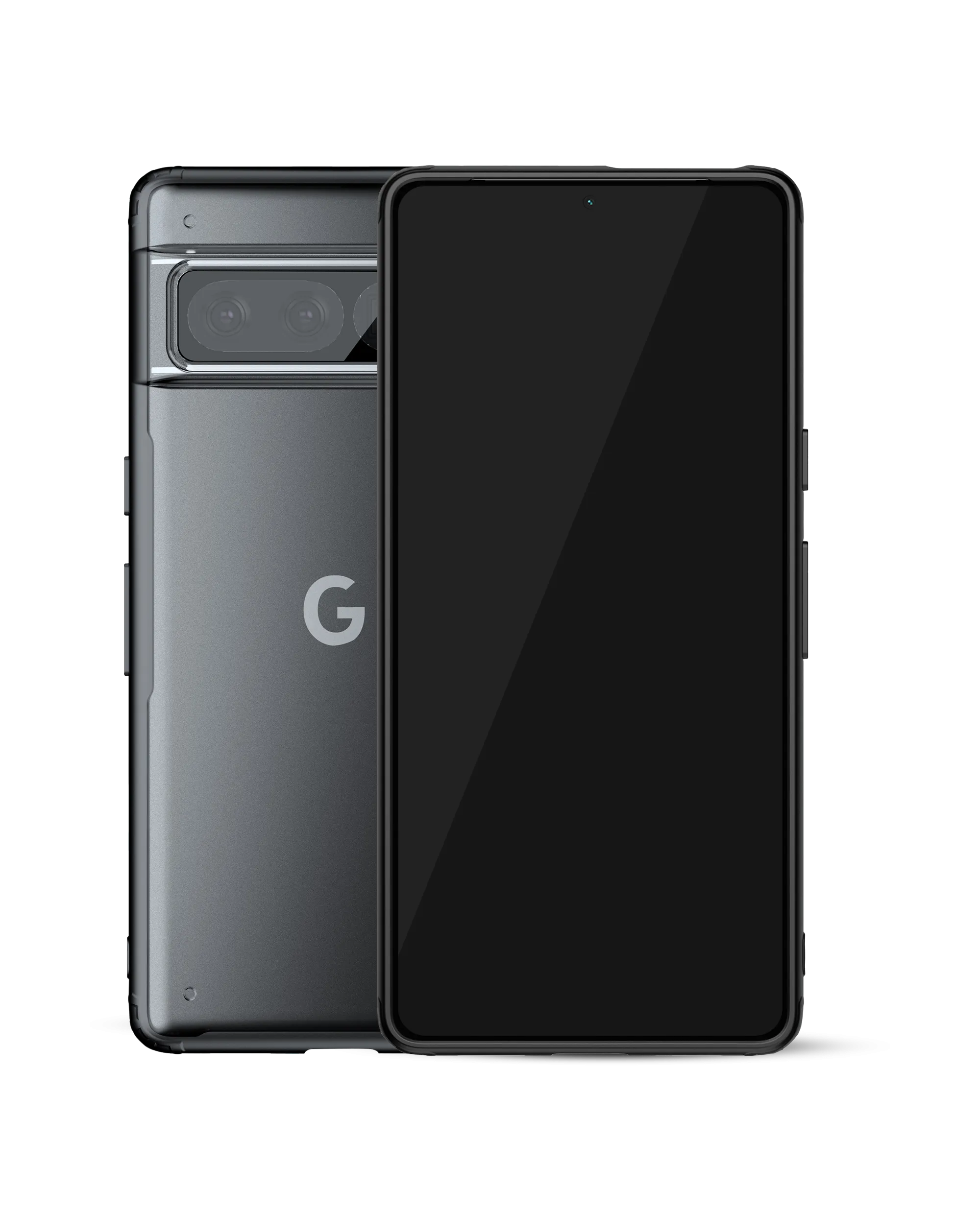 Black Frosted Clear Case Cover For Google Pixel 7 Pro