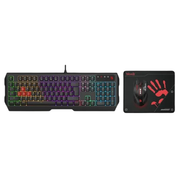 Bloody B1700 NEON Gaming Desktop Keyboard Mouse Black