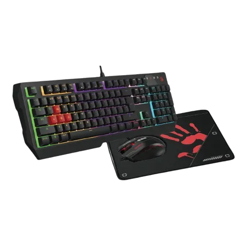 Bloody B1700 NEON Gaming Desktop Keyboard Mouse Black