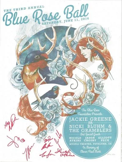 Blue Rose Ball 2016 Poster by Stanley Mouse (Autographed)