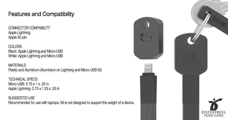 BlueLounge Kii Charging Key Chain