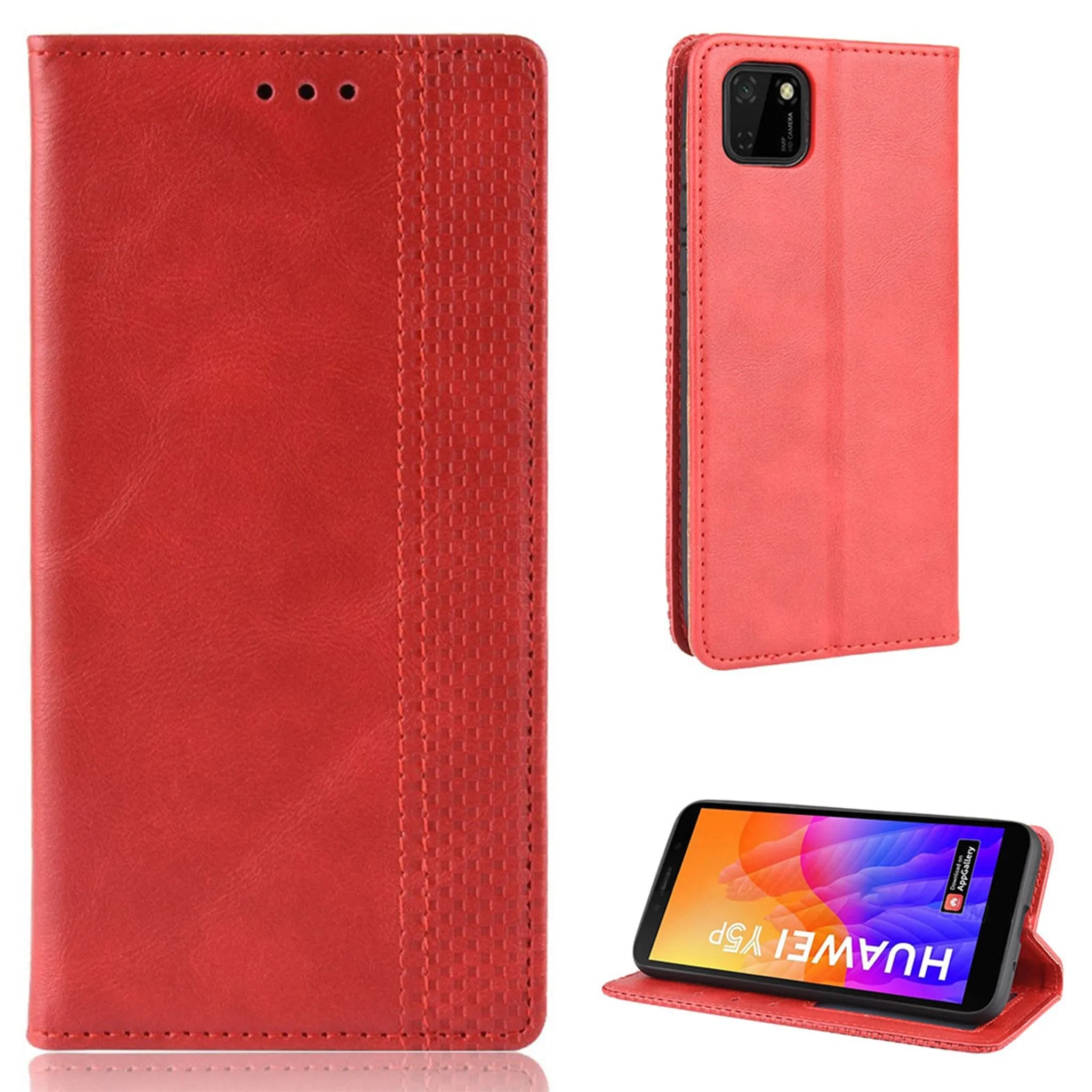 Bofink Vintage Huawei Y5p / Honor 9S leather case - Red