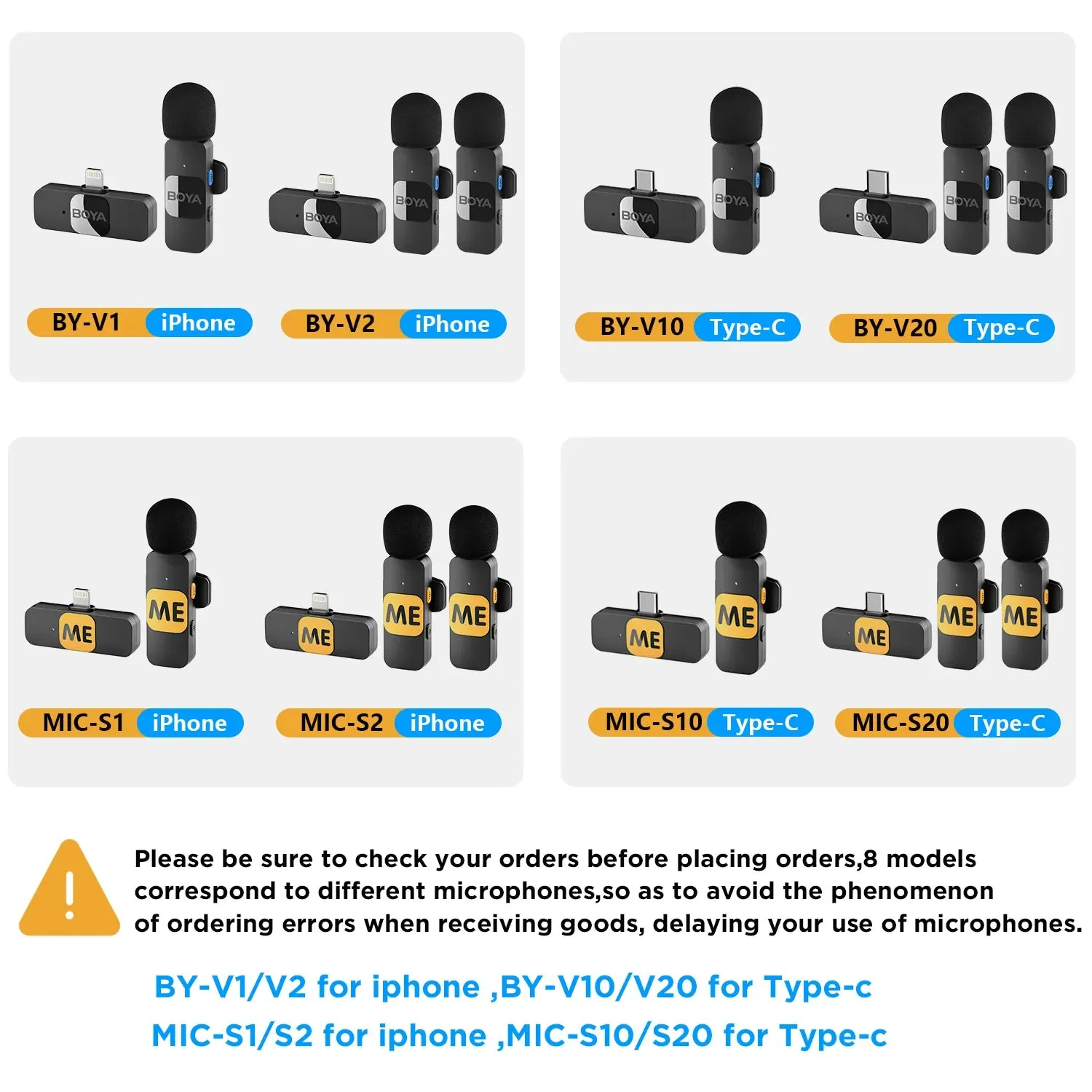 Boya Wireless Microphone | Professional BOYA BY-V Mini for iPhone iPad