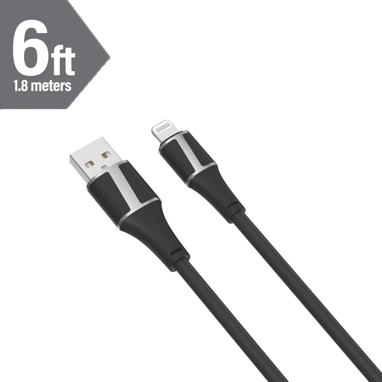 Brookstone MFI Certified Leather Tip Sync and Charge Lightning Cable