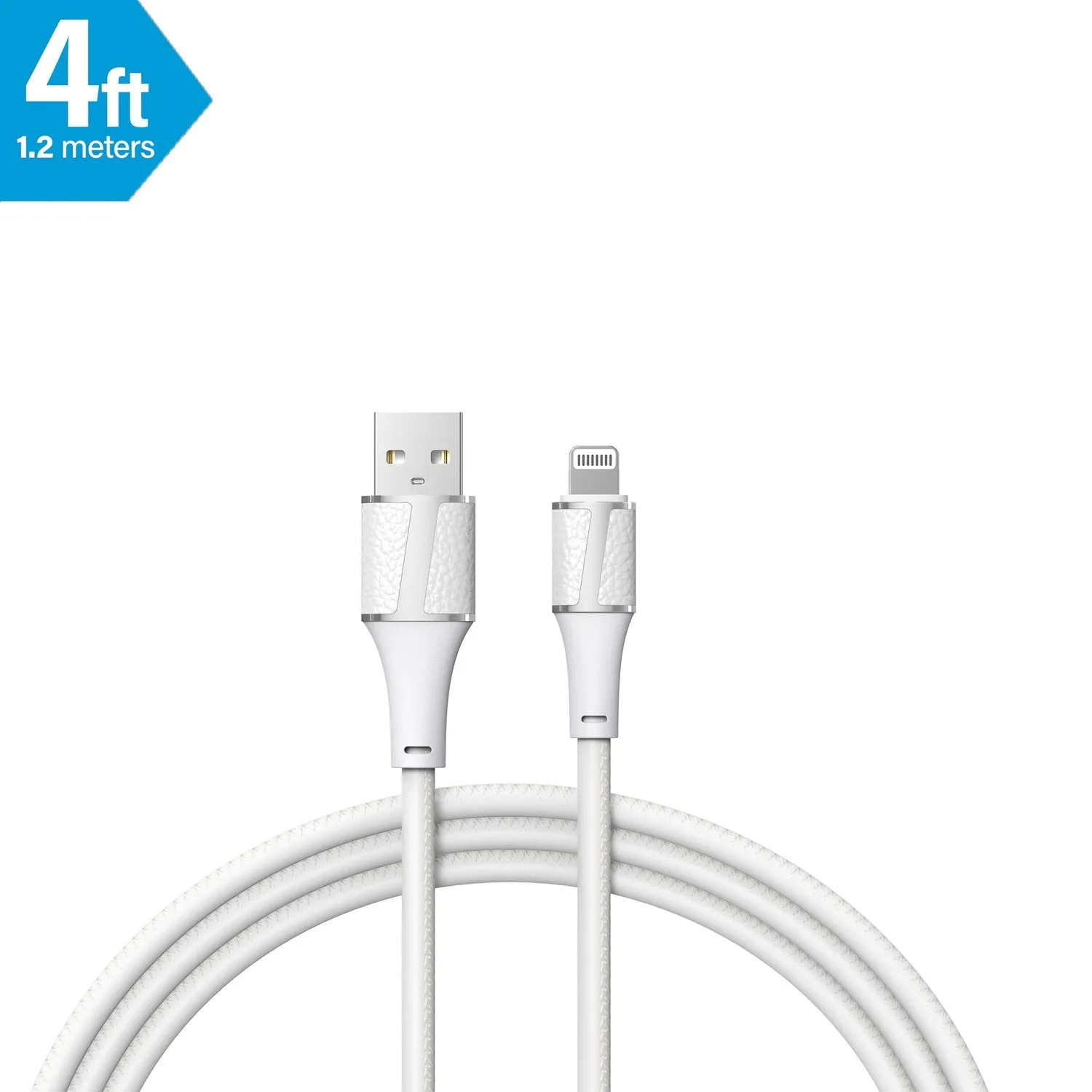 Brookstone MFI Certified Leather Tip Sync and Charge Lightning Cable