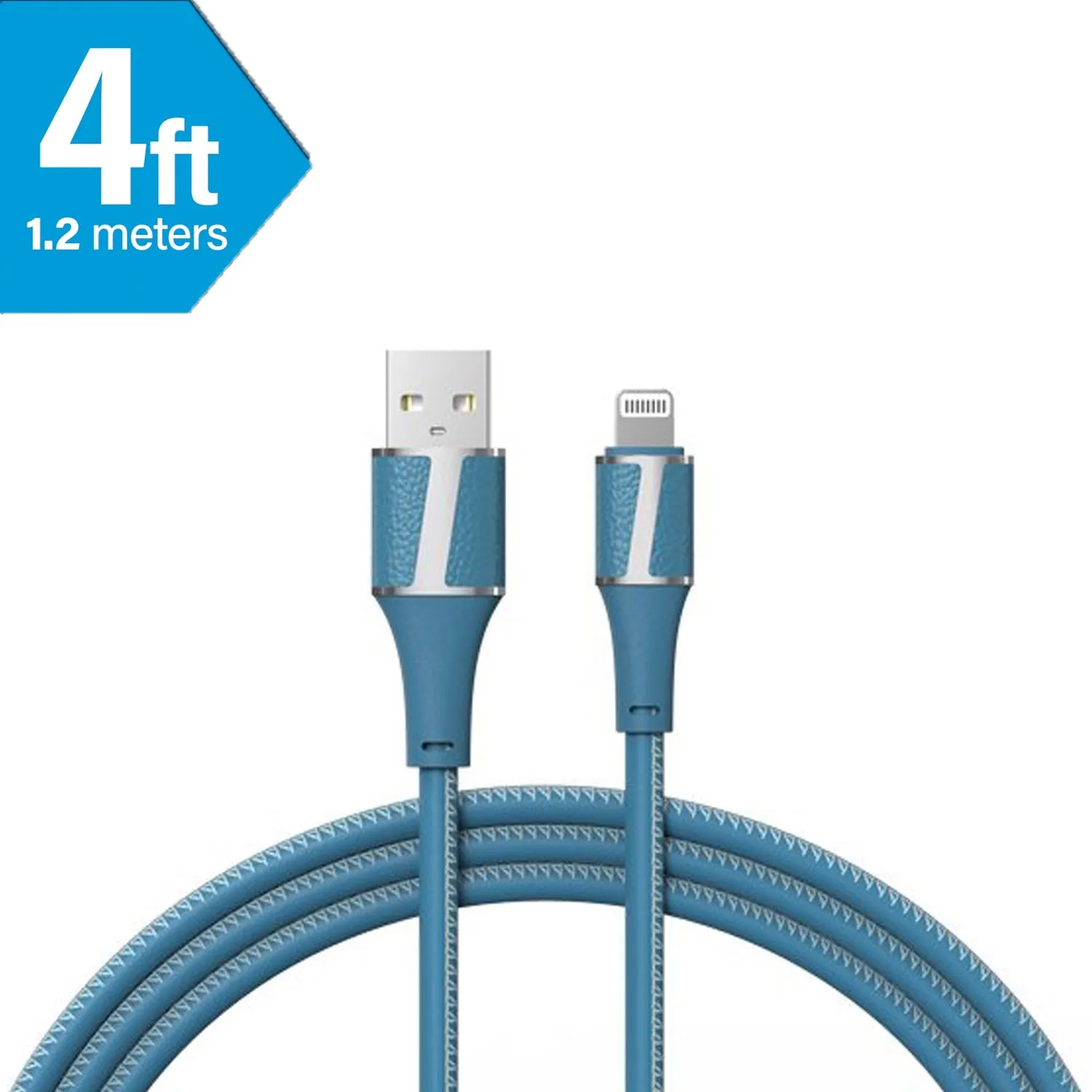 Brookstone MFI Certified Leather Tip Sync and Charge Lightning Cable