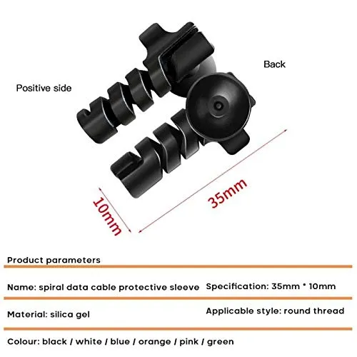 Cable Winder Charger Cable Protector with Sucker, Spiral Charger Wire Protector Saver Cable Manager, Suit for All Cellphone Data Lines (Pack of 4)