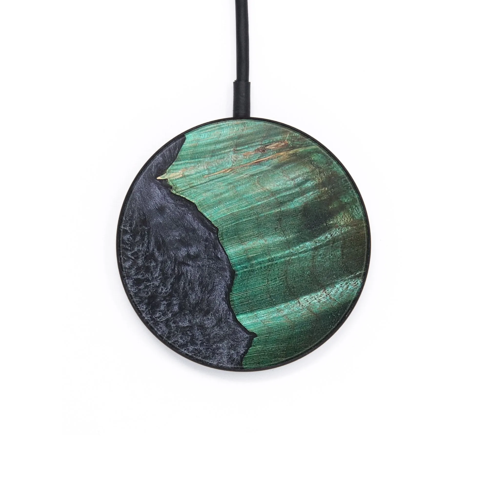 Circle Wood Resin Wireless Charger - Alaya (Pure Black, 706757)