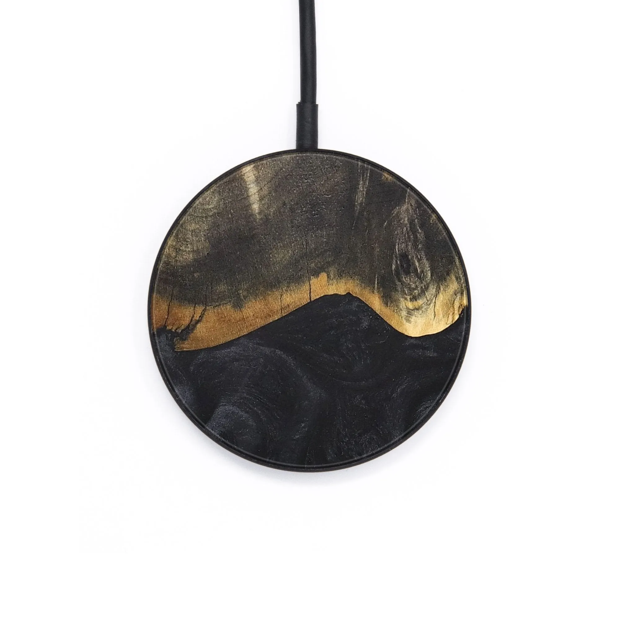 Circle Wood Resin Wireless Charger - Alayna (Pure Black, 685714)