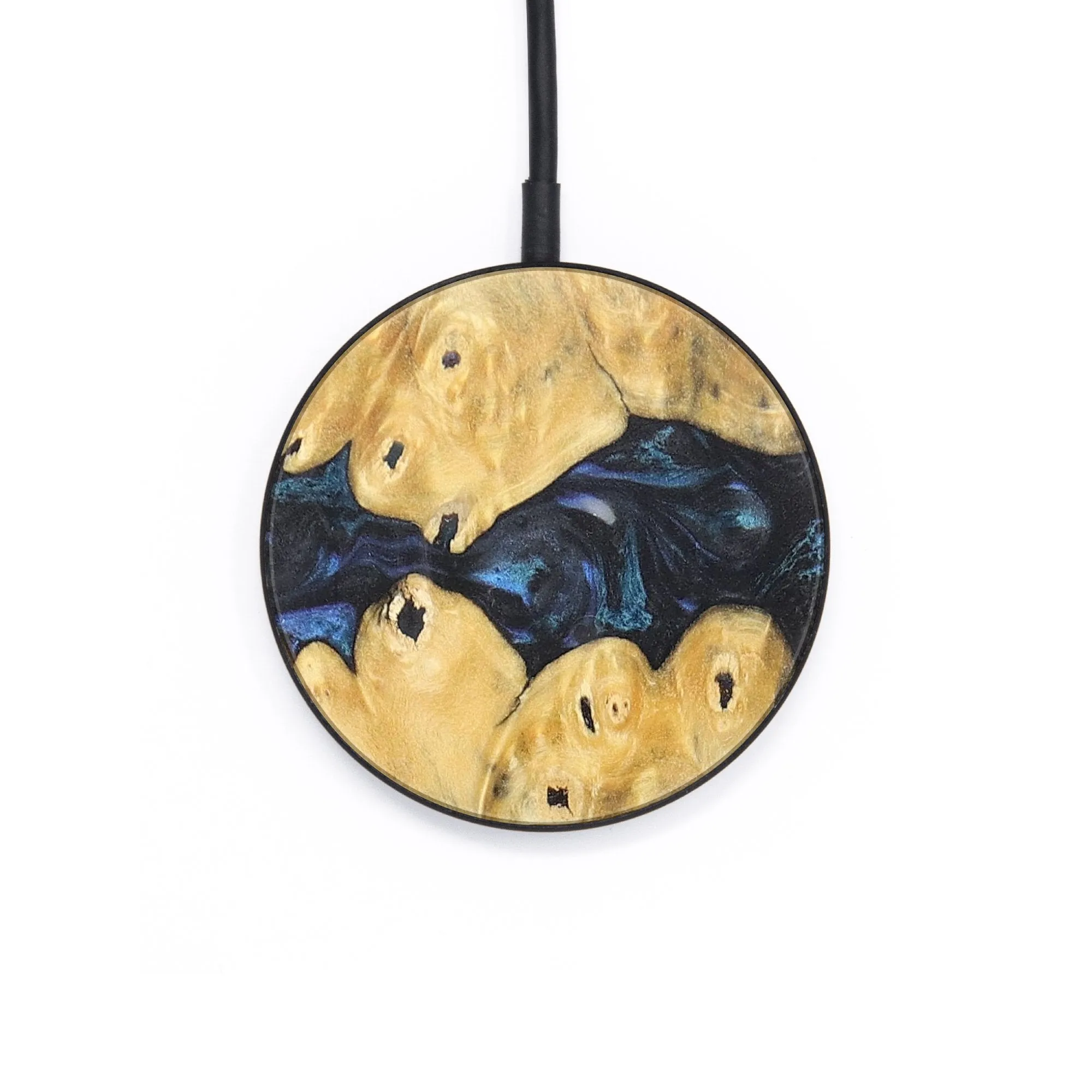 Circle Wood Resin Wireless Charger - Ashanti (Blue, 718572)