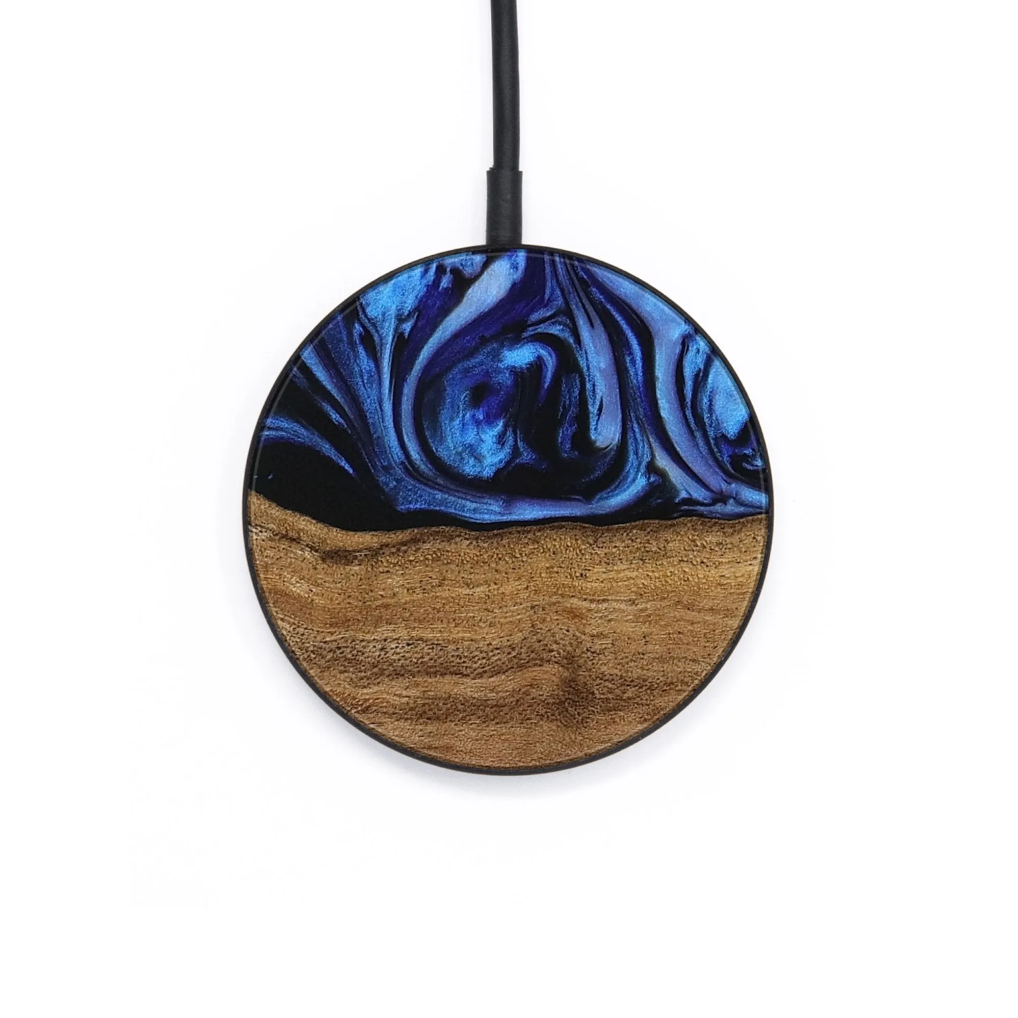 Circle Wood Wireless Charger - Arun (Blue, 731318)