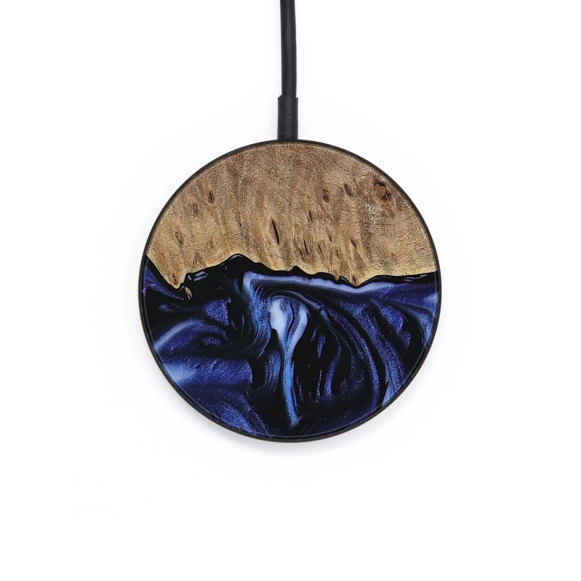 Circle Wood Wireless Charger - Lindsy (Blue, 742276)