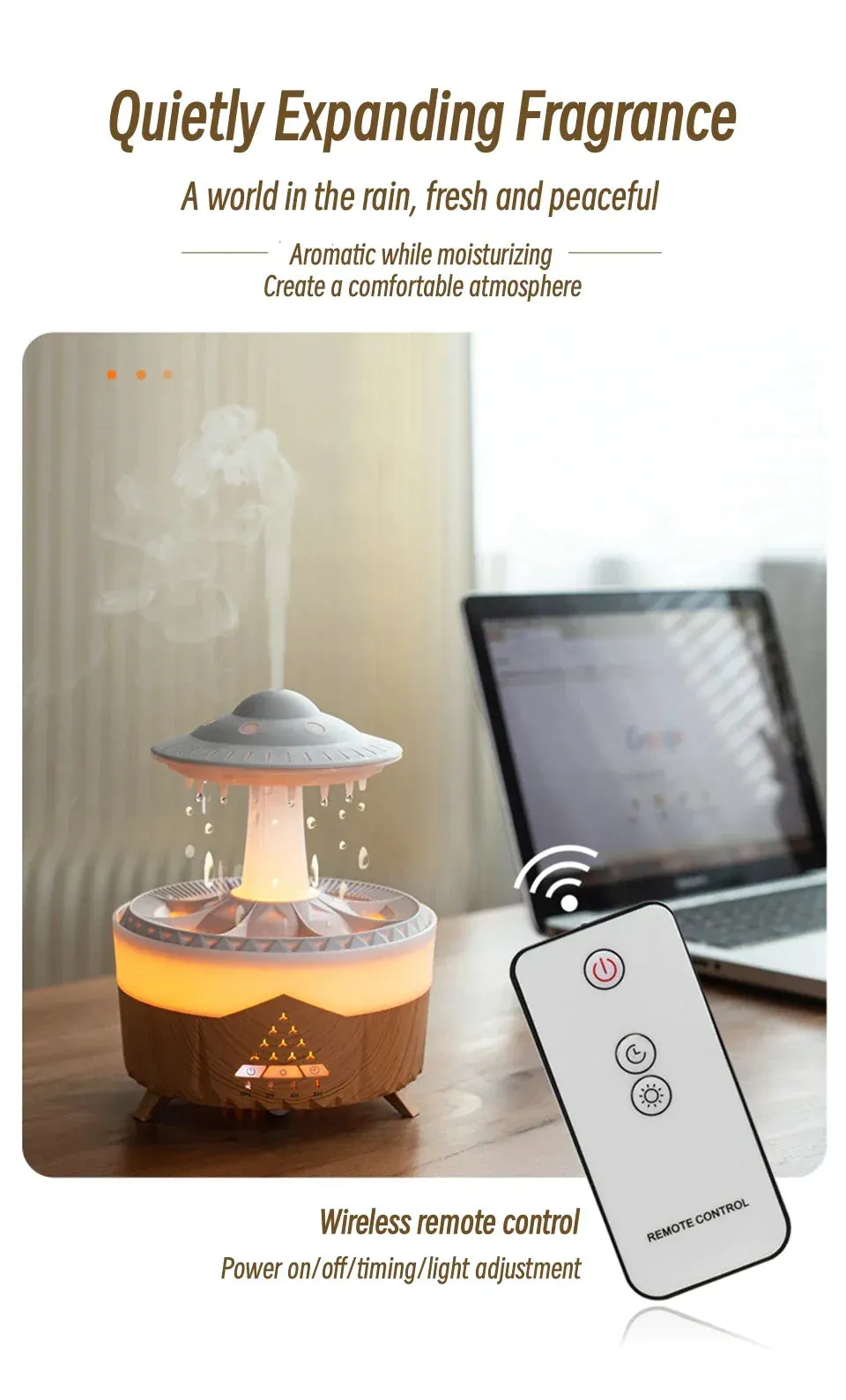 Cloud Surfing UFO Raindrop Humidifier