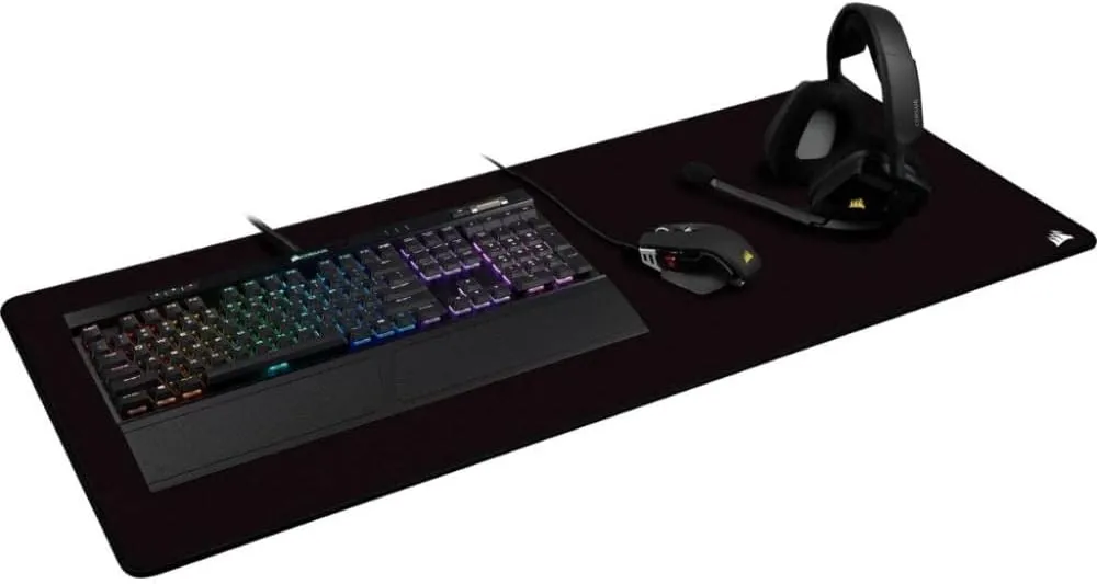 Corsair MM350 PRO XL Gaming Mouse Pad - Spill-Proof, Stain-Resistant, Micro-Weave Fabric, 93x40 cm, 4mm Thick, Anti-Fray Edges, Black