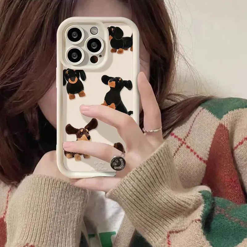 Cream Sausage Dog Phone Case