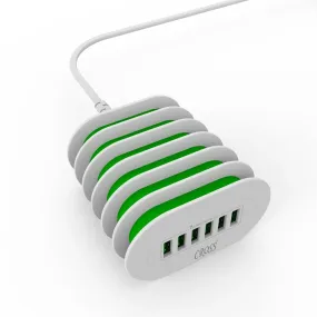 Cross 6-Port USB Charging Hub with 7A Quick Charge for Phone Tablet & Mobile Devices