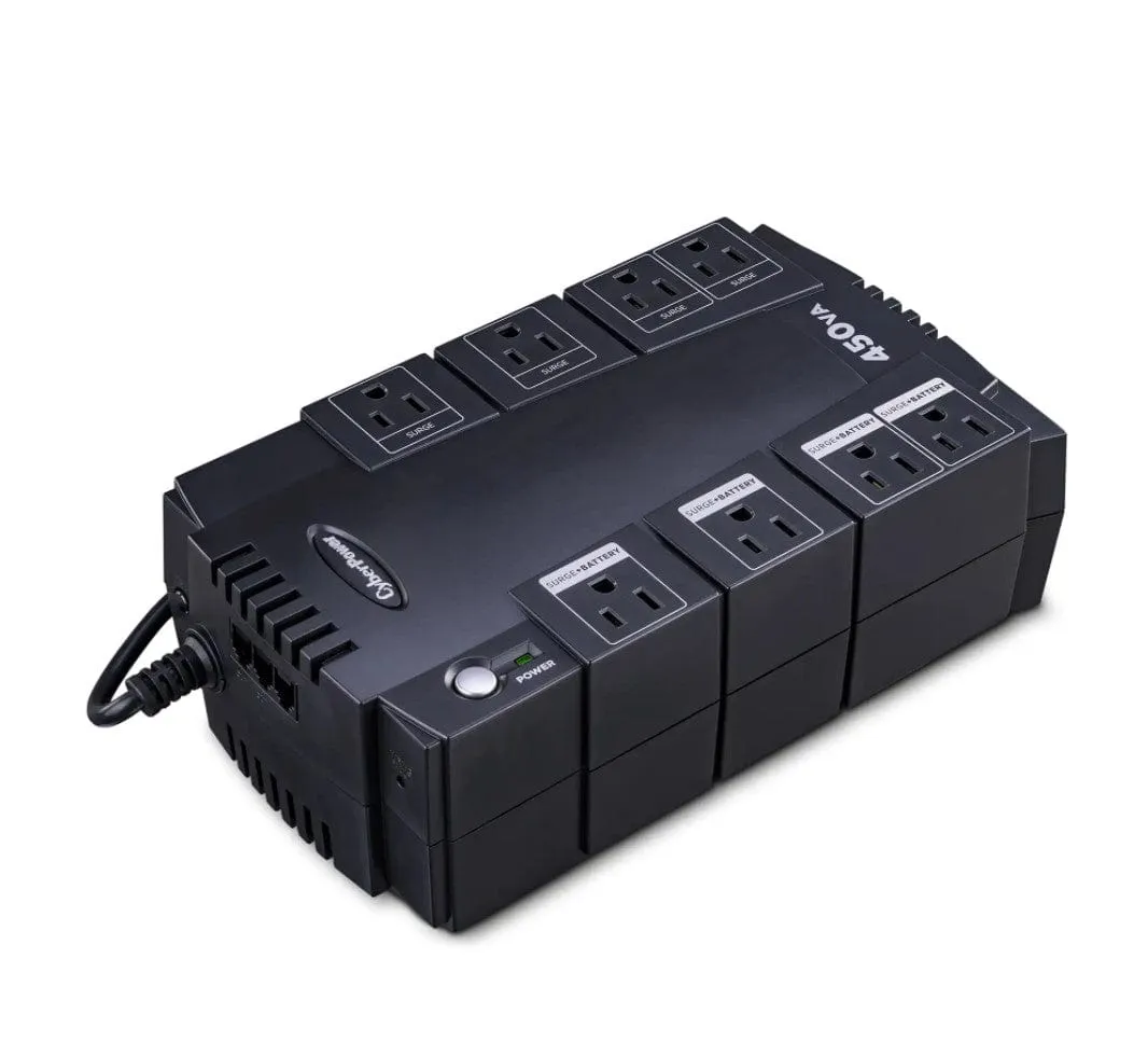 CyberPower 450VA/260W 8 Outlets UPS - New Battery Certified Refurbished