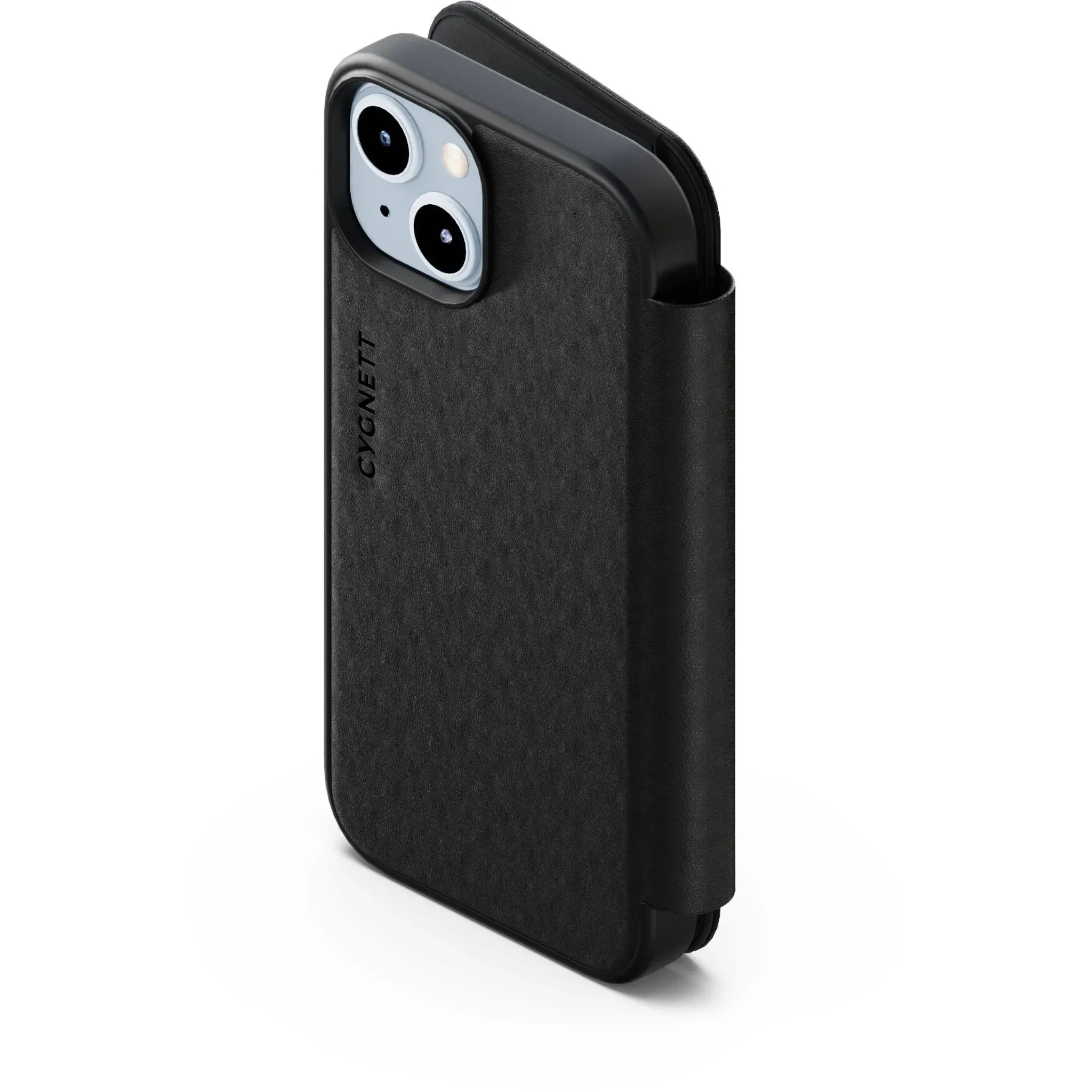 Cygnett MagWallet Leather Wallet Case for iPhone 15 Series Black