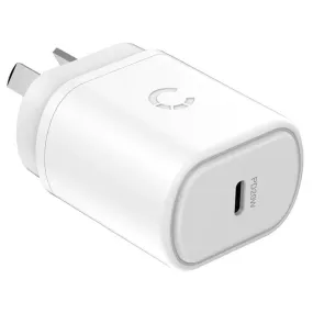 Cygnett PowerPlus 20W USB-C PD Wall Charger - White