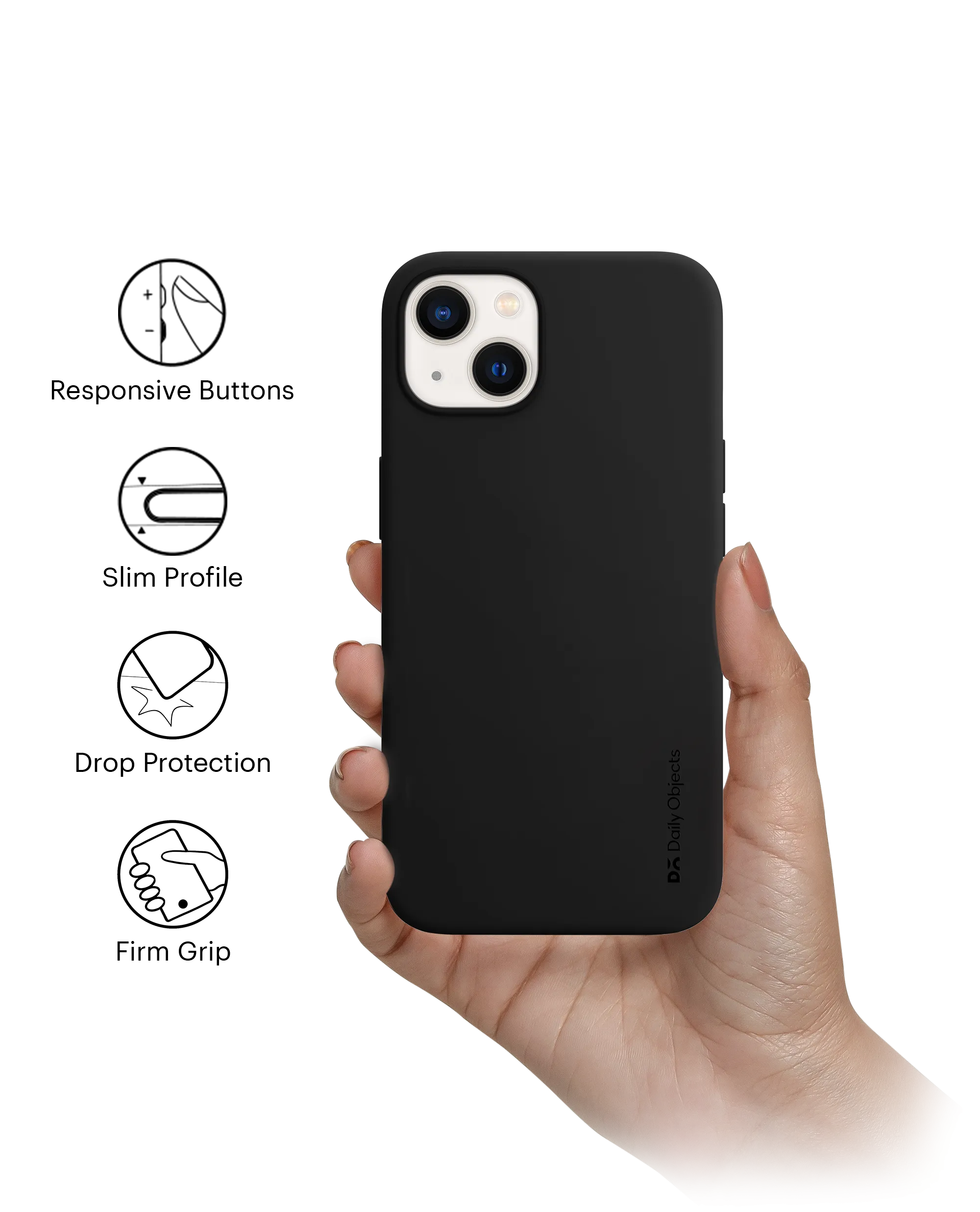 DailyObjects Black Flekt Silicone Phone Case Cover For iPhone 14 Plus