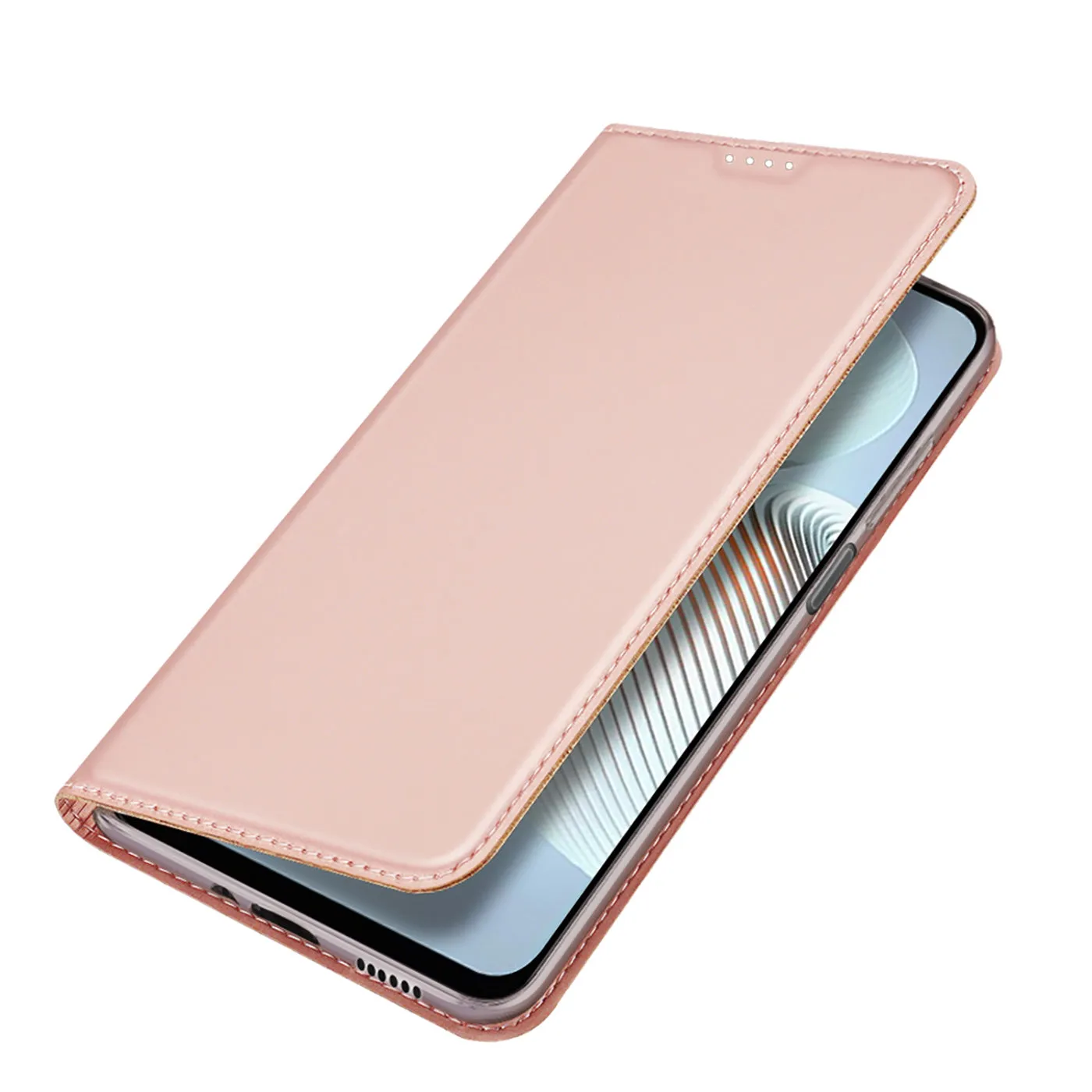 DUX DUCIS Skin Pro Faux Leather Wallet Flip Case for Xiaomi Poco M4 5G - Rose Gold