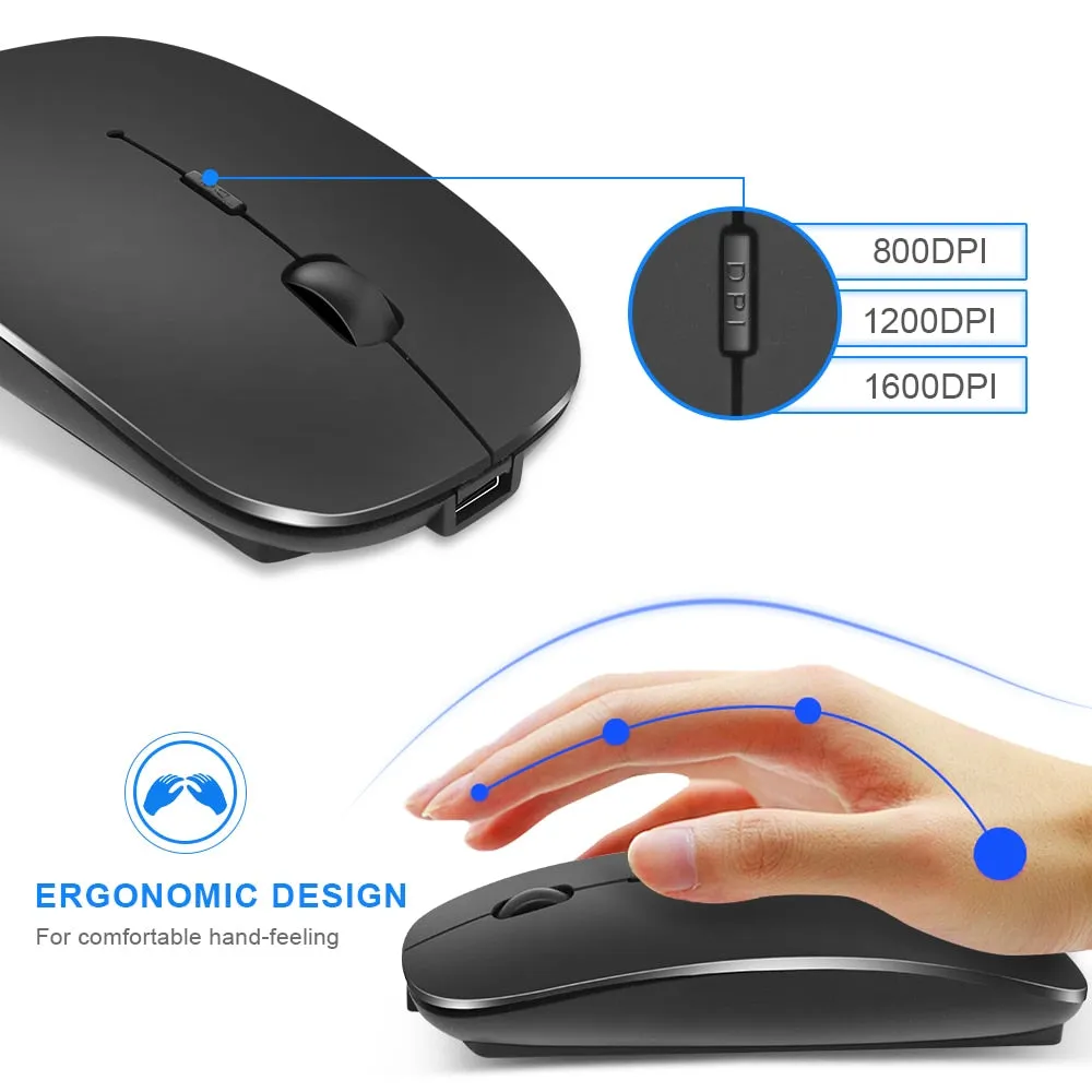 EASYIDEA Wireless Bluetooth Erogonomic Silent Mouse