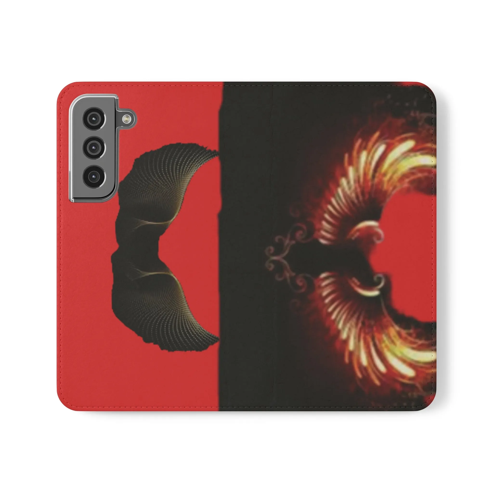 Elegant Winged Design Phone Flip Case - Stylish & Functional