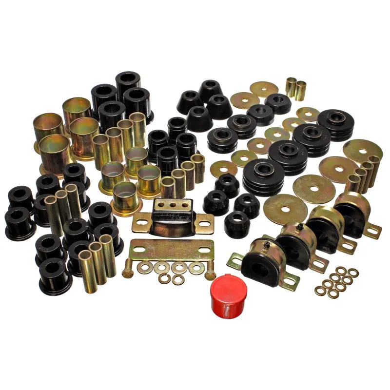 Energy Suspension Hyper-Flex Bushing Kit - Body Mount / Suspension Bushings - Boots - Black - GM Fullsize Truck 1973-80