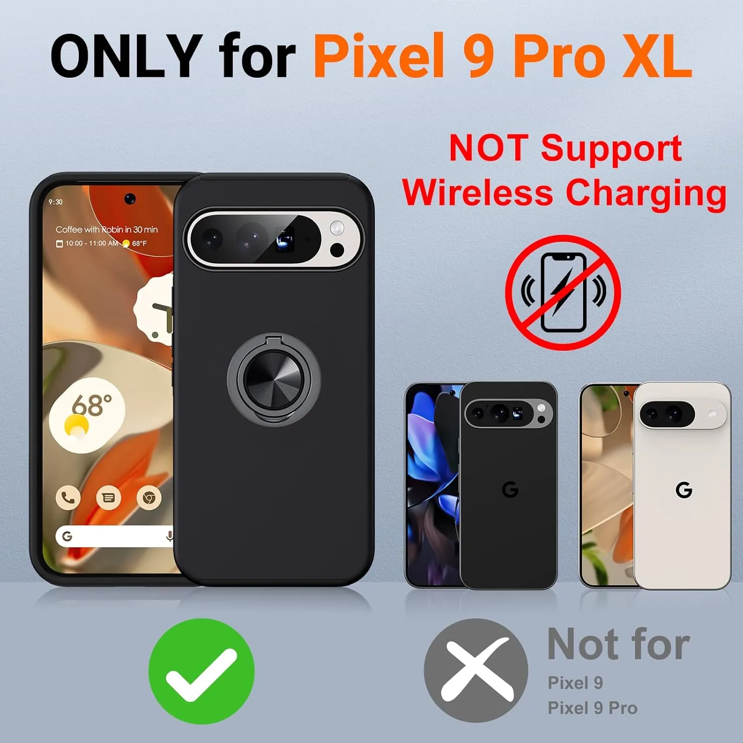 Entronix Google Pixel 9 Pro XL [Magnetic-Compatible] Crystal Clear Case - Sturdy