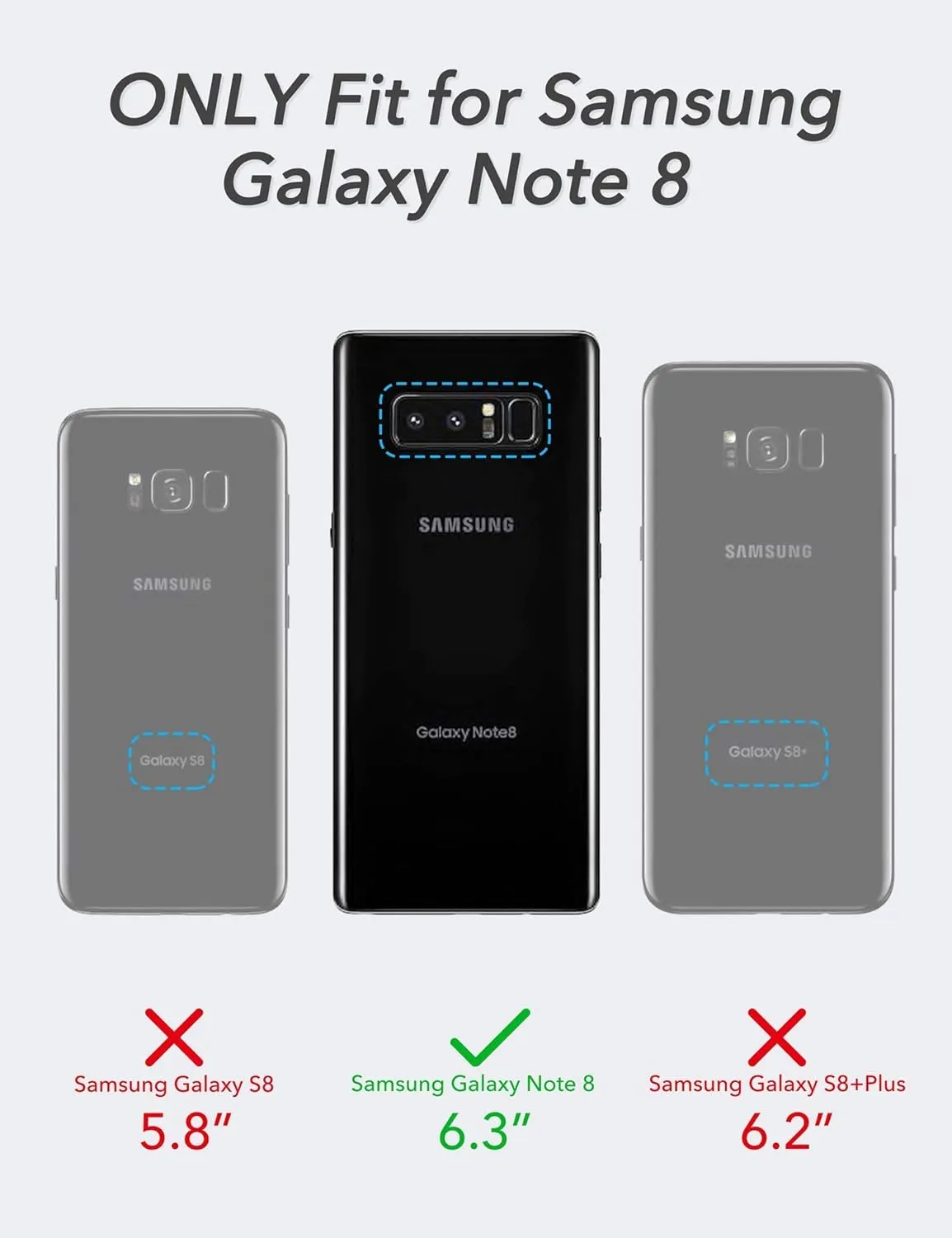 Entronix Heavy Duty Case for Samsung Galaxy Note 8, Triple-Layer & Full Protection,