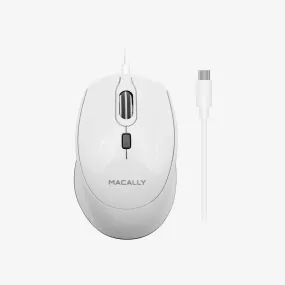 Ergo USB C Mouse For Mac / PC with Silent Click (White)