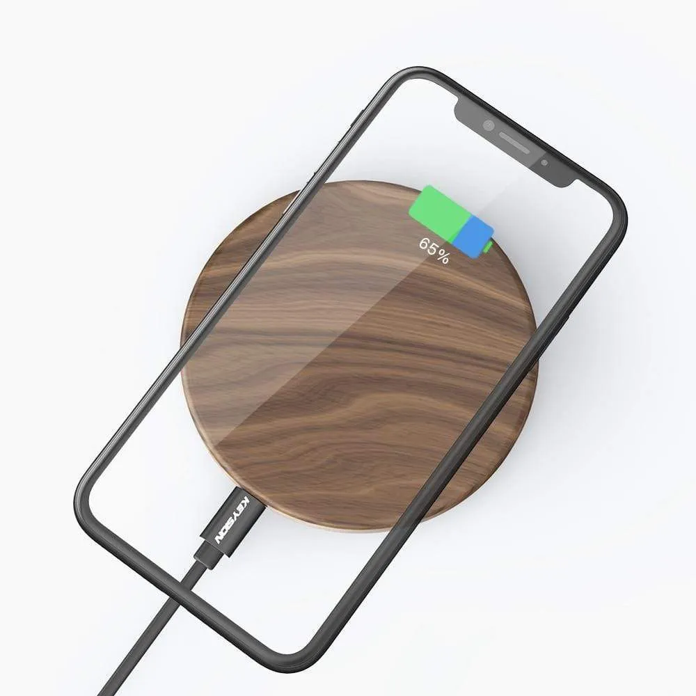 Fast Wooden Wireless Charger For iPhone And Android