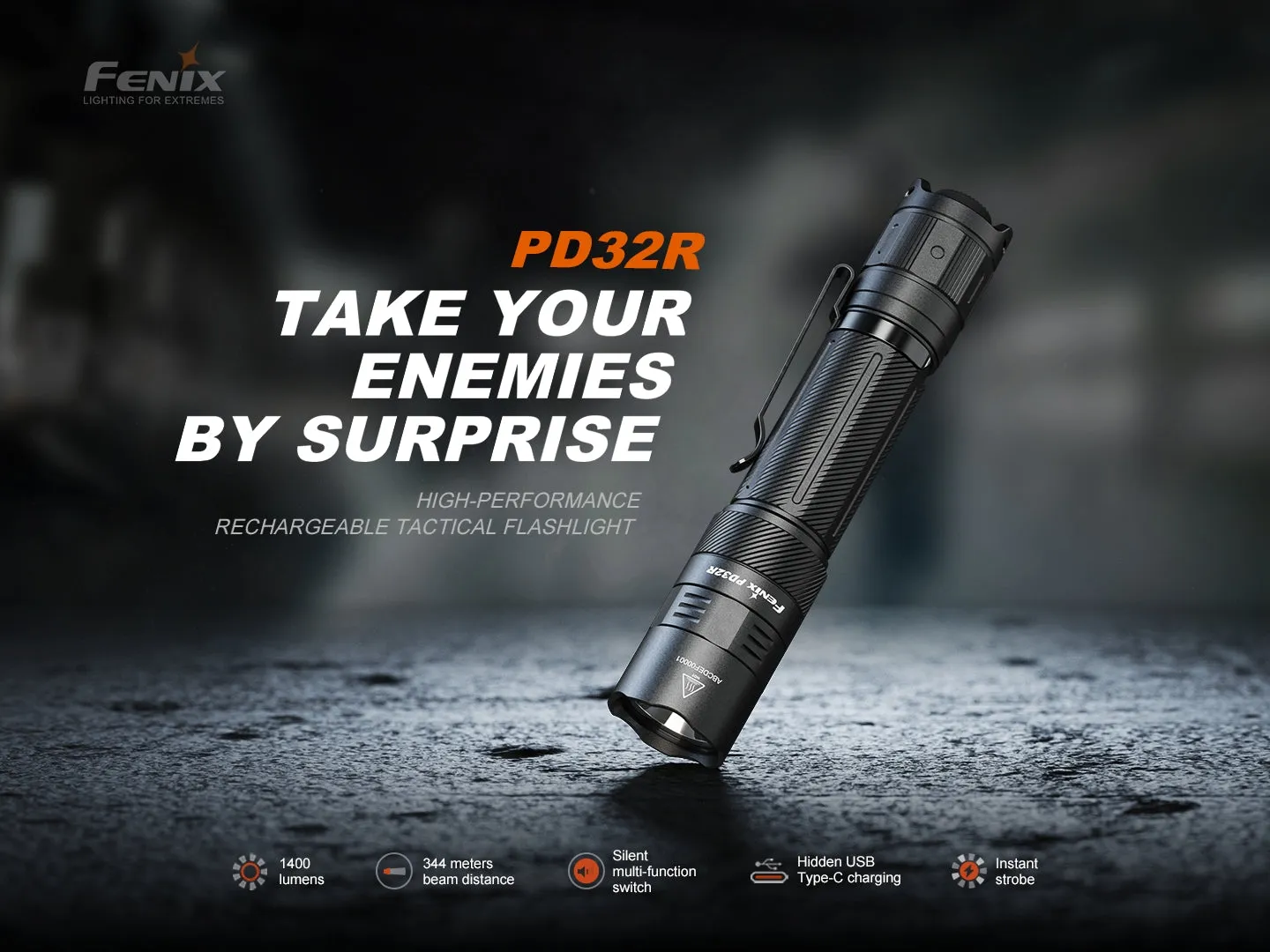 Fenix PD32R Rechargeable Silent Switch LED Flashlight