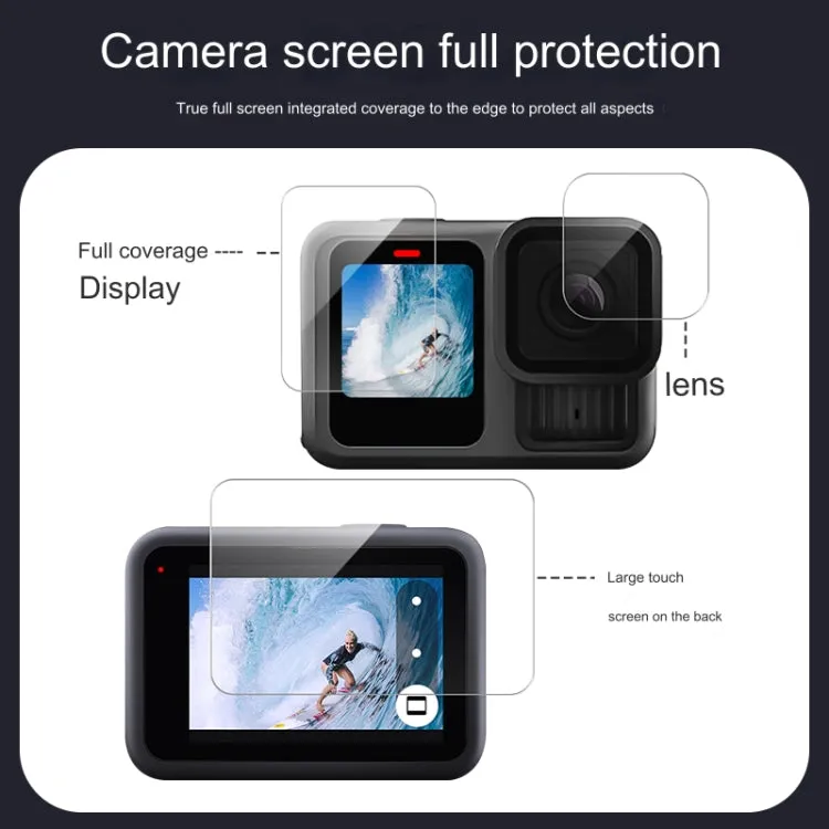 For GoPro HERO13 Black Lens and Front  Back Screen 9H Tempered Glass Film