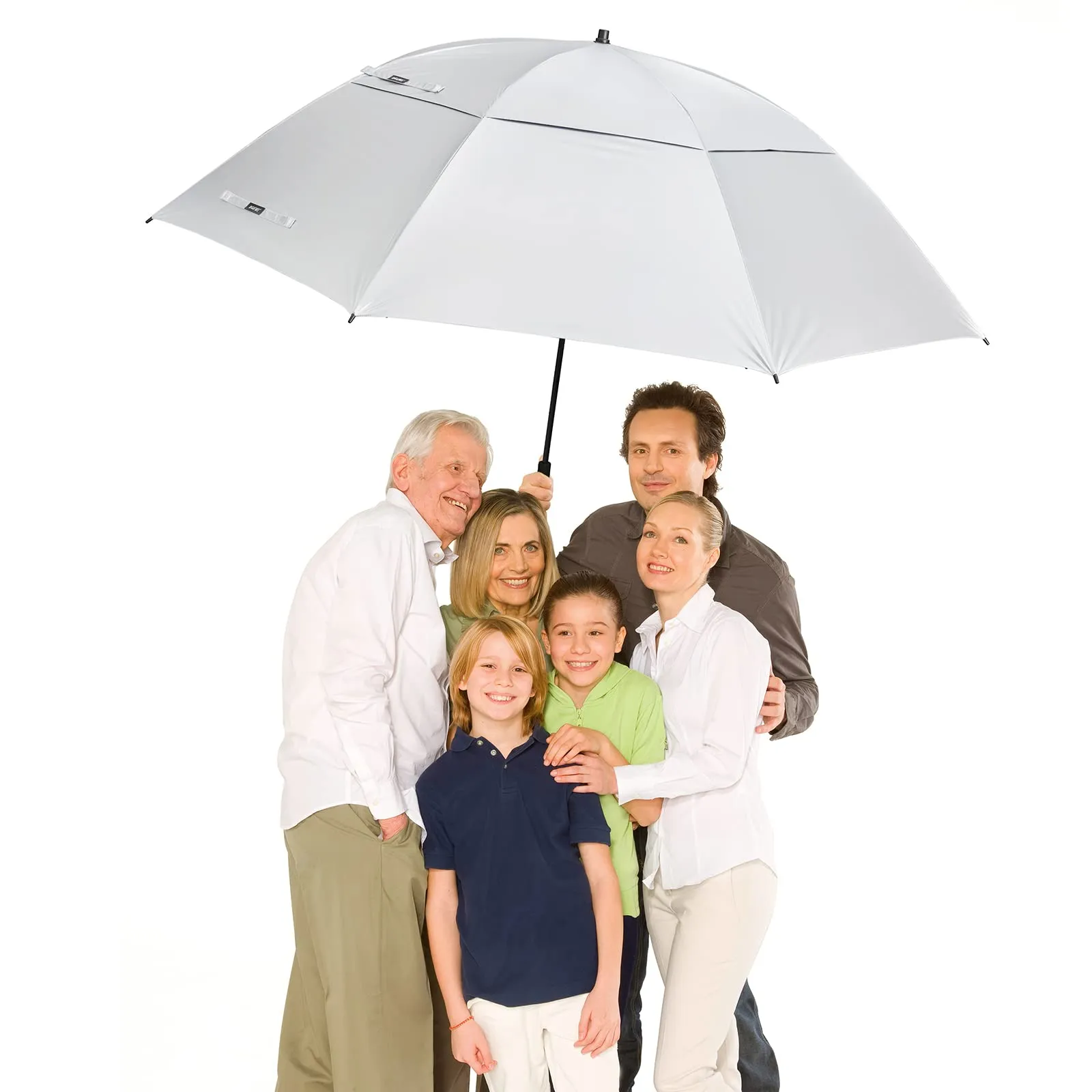 G4Free 80 Inch 6.6 Ft Double Canopy Vented Windproof Stick Family Umbrella