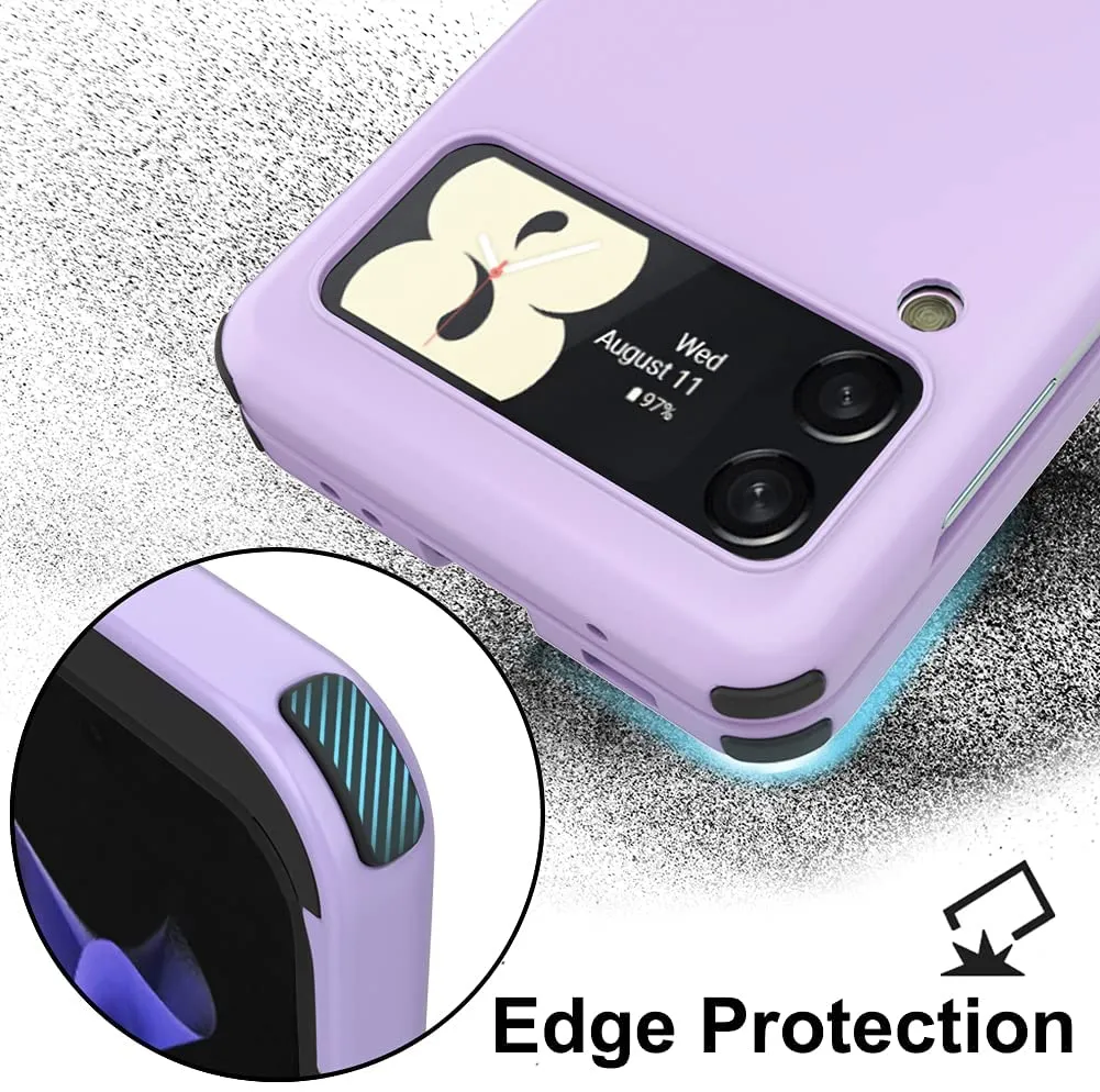 Galaxy Z Flip 3 Case Cover Card Slot Slim Hard Rugged TPU Edge Protective Case