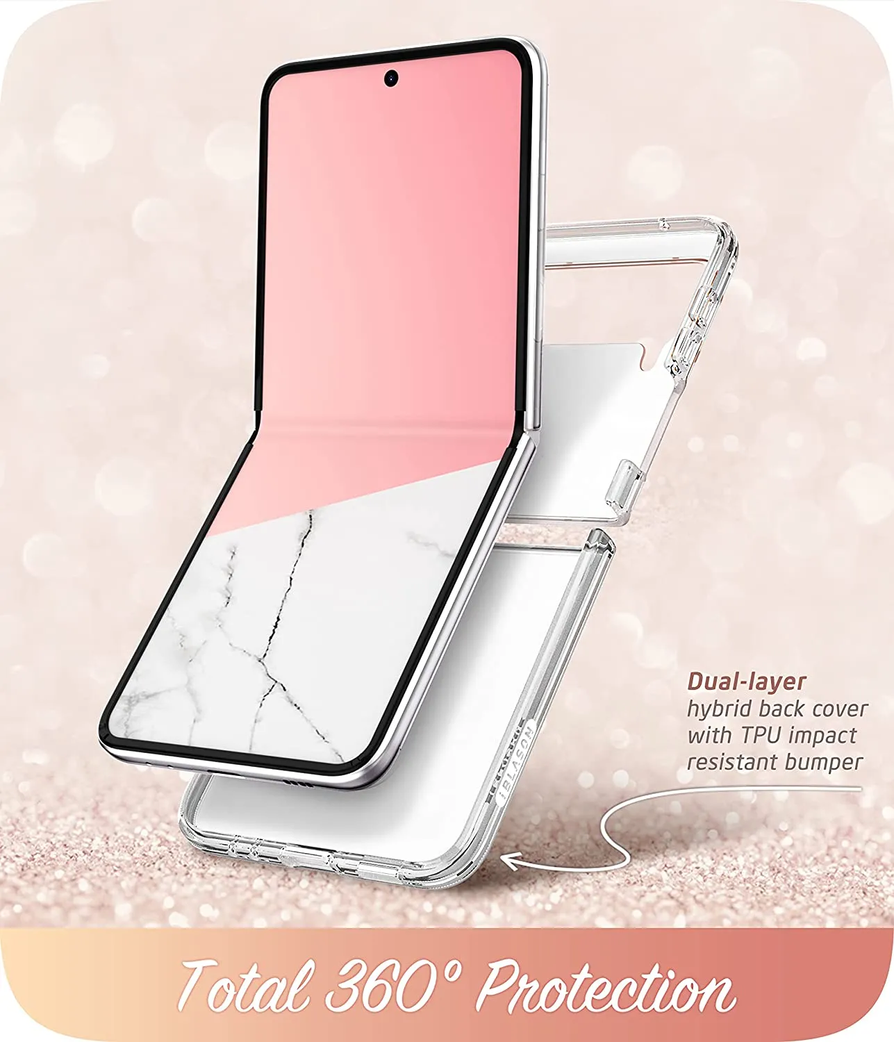 Galaxy Z Flip 3 Slim Stylish Protective Marble Case | Galaxy Z Flip 3 Slim Case