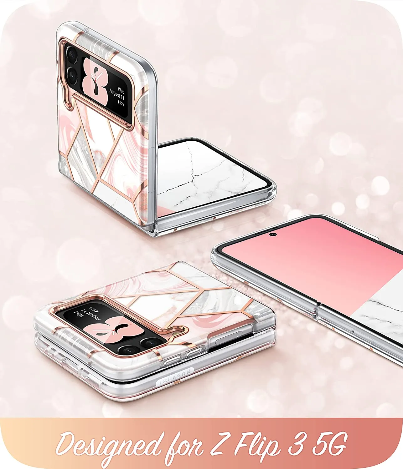 Galaxy Z Flip 3 Slim Stylish Protective Marble Case | Galaxy Z Flip 3 Slim Case