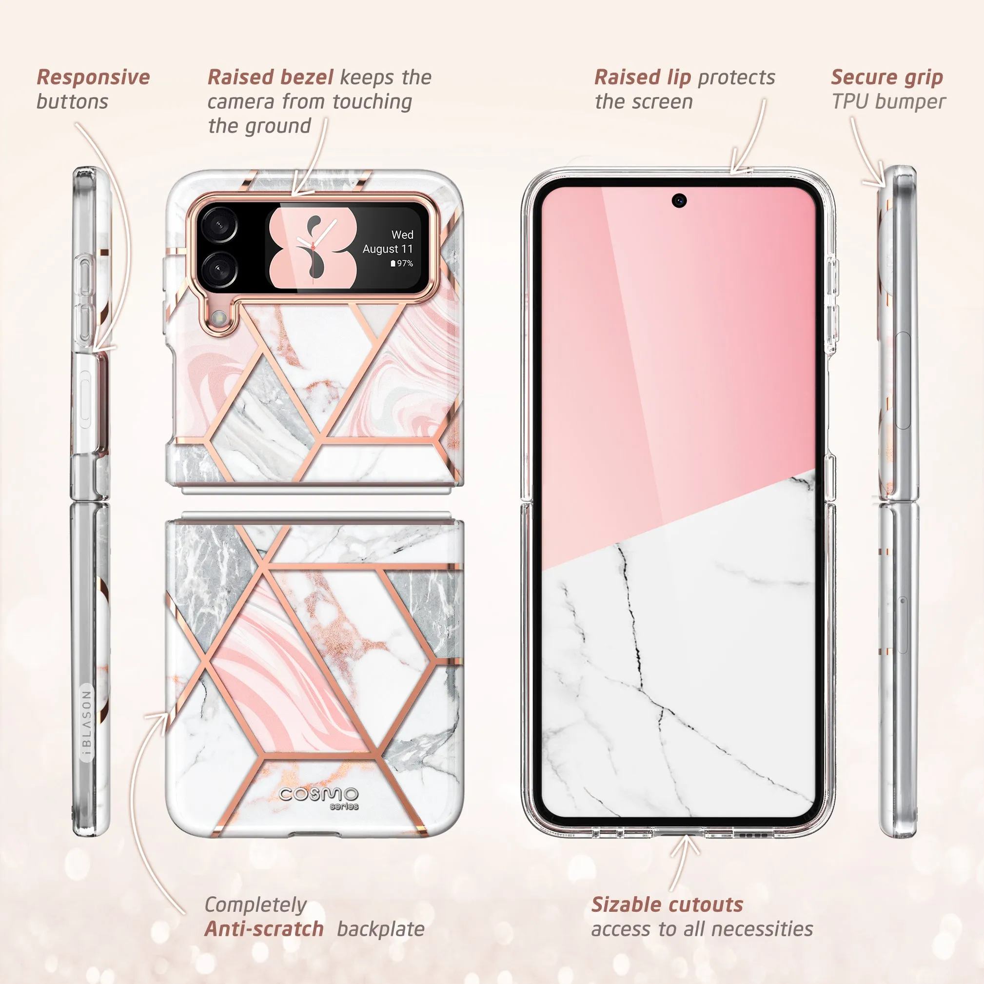 Galaxy Z Flip3 Cosmo - Marble Pink